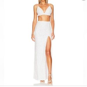 Sequin white Nookie two piece set